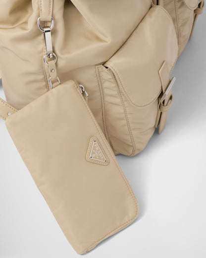 Medium Re-Nylon backpack with pouch