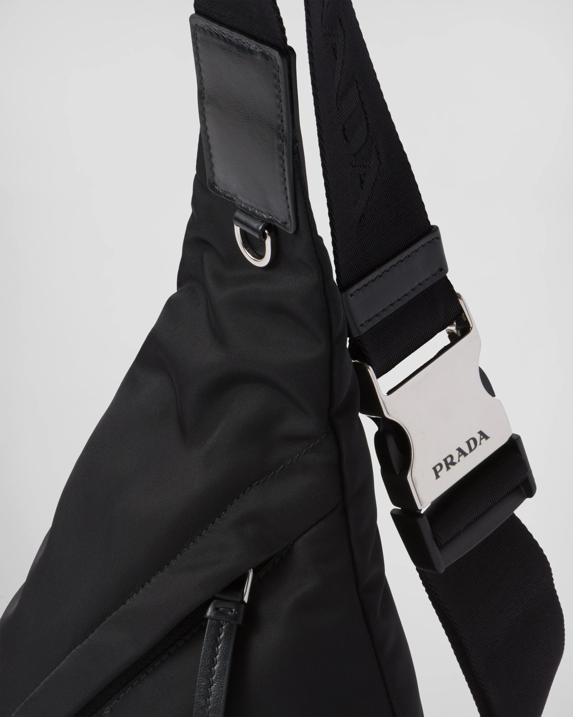 Re-Nylon and leather backpack