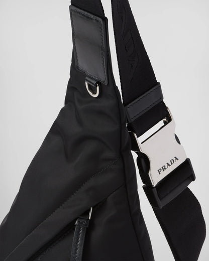 Re-Nylon and leather backpack