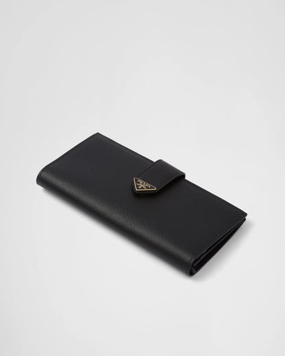 Large Saffiano and smooth leather wallet