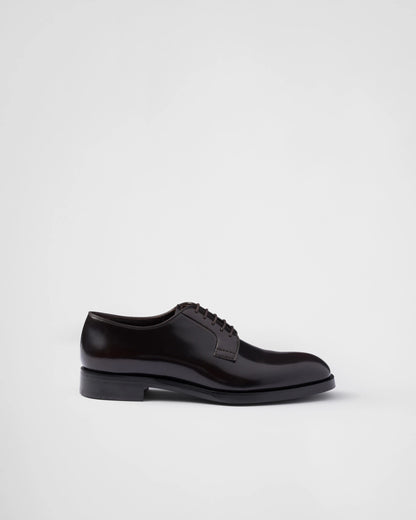Brushed leather lace-up shoes