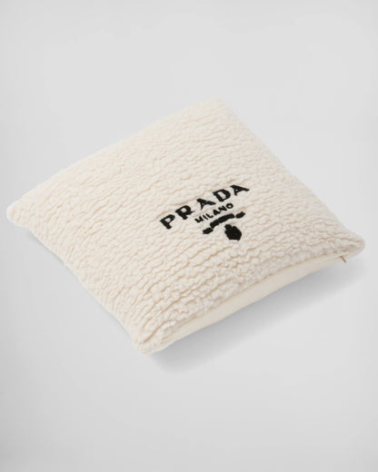 Faux-fur cashmere and wool throw pillow