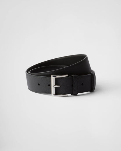 Saffiano leather belt