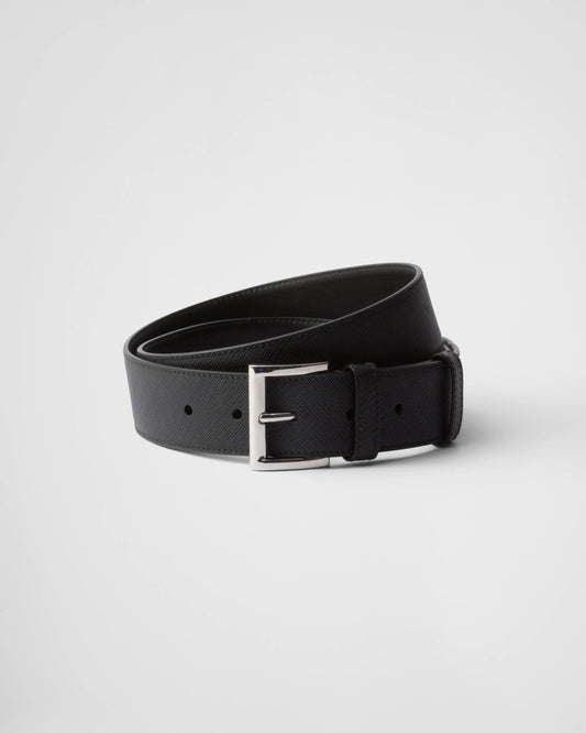 Saffiano leather belt