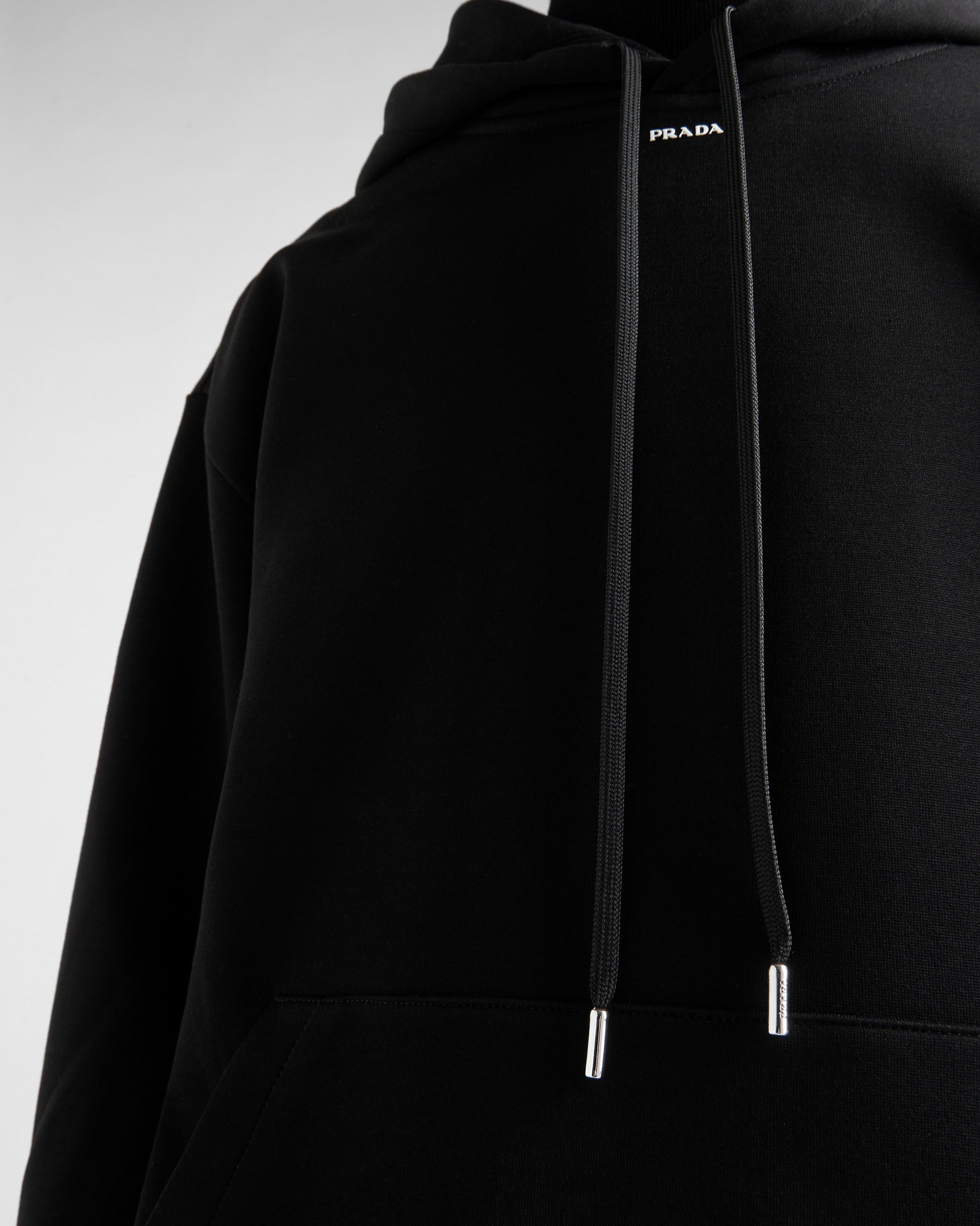 Technical cotton hoodie