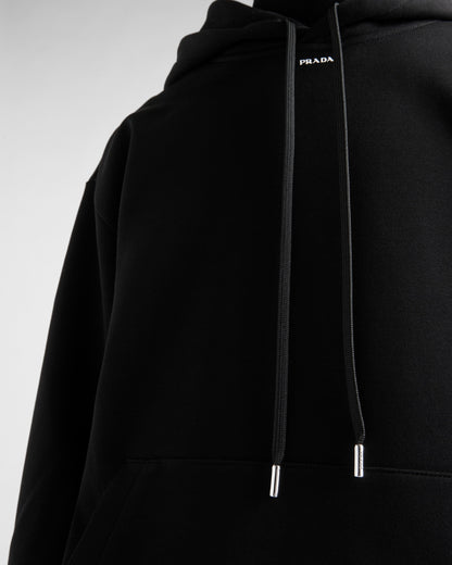 Technical cotton hoodie