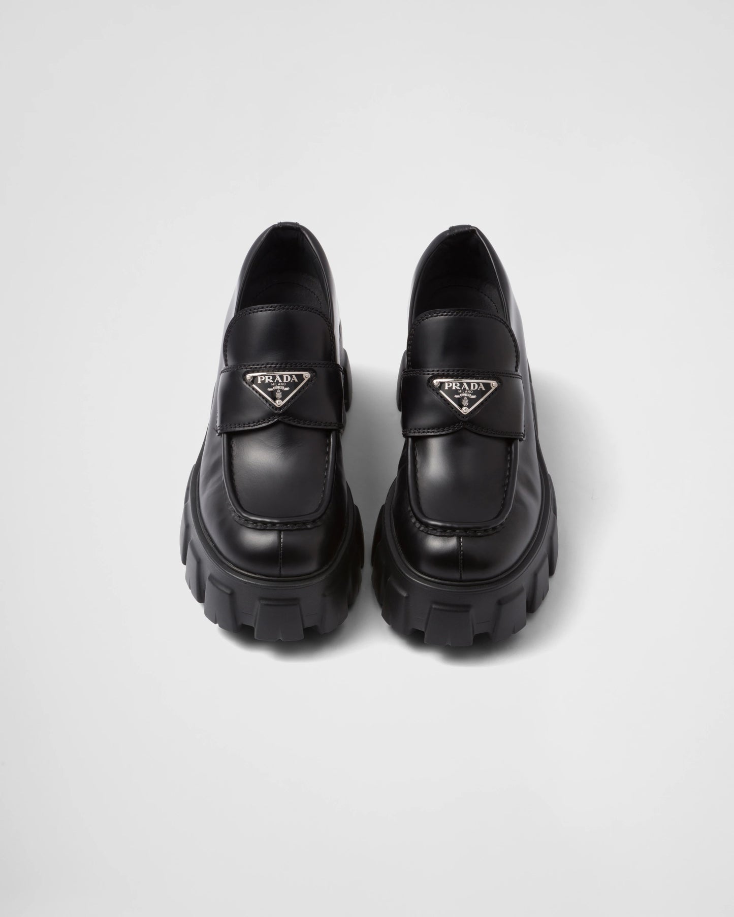 Brushed leather Monolith loafers