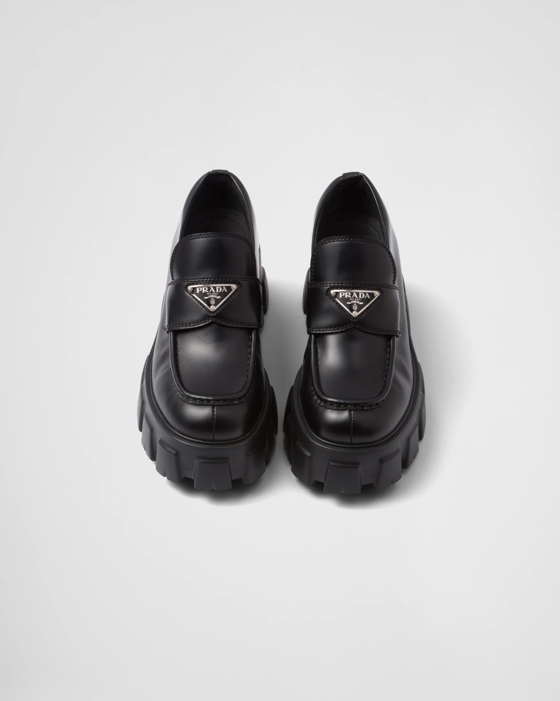 Brushed leather Monolith loafers