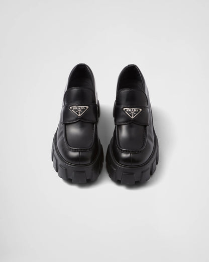 Brushed leather Monolith loafers