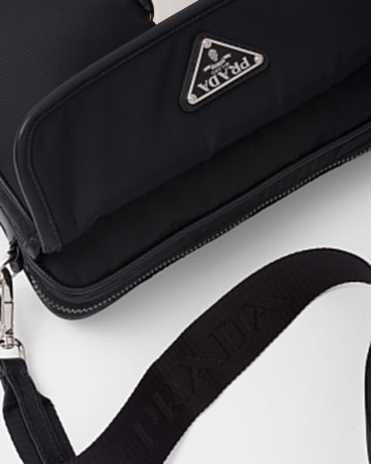 Re-Nylon and Saffiano leather shoulder bag