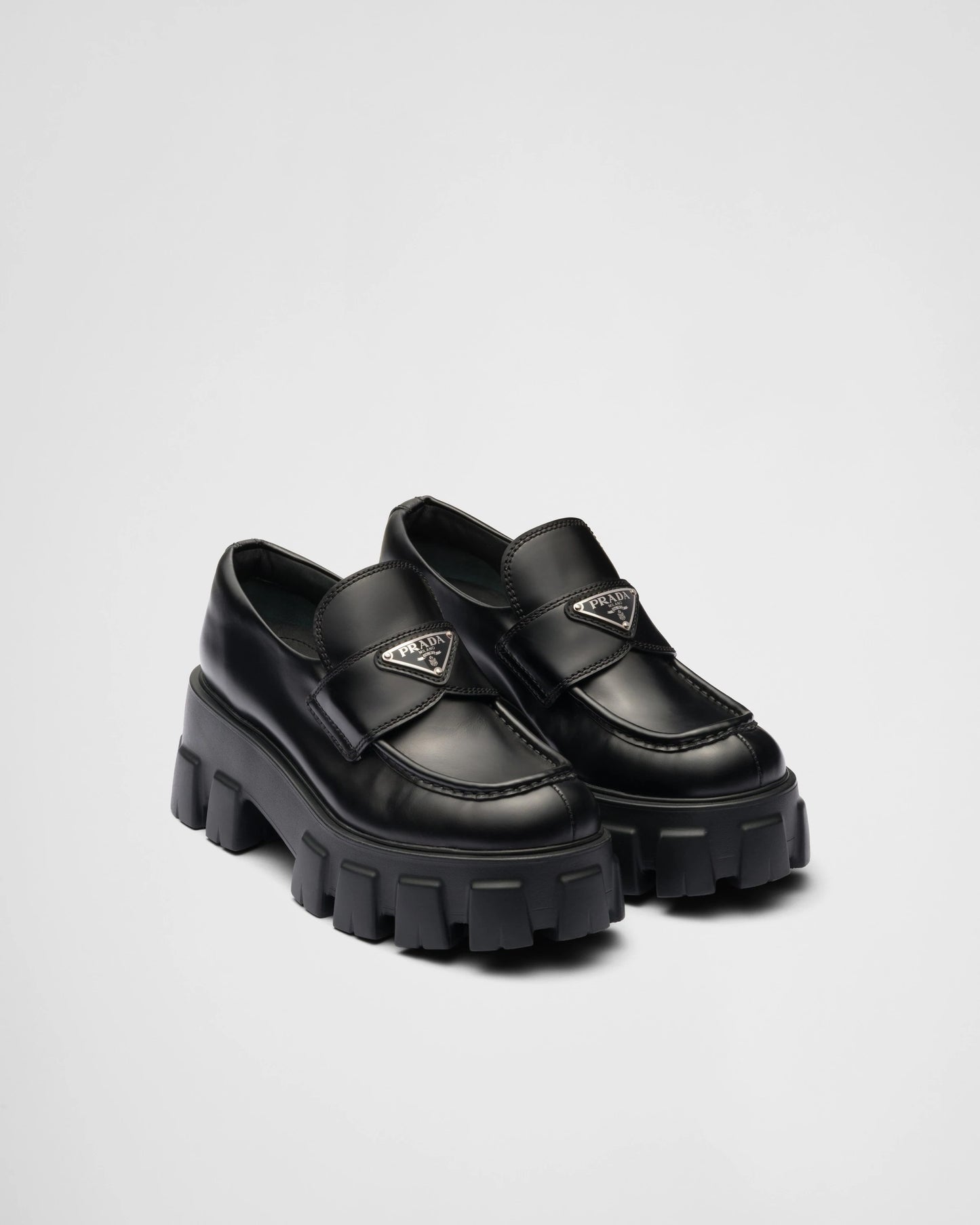 Brushed leather Monolith loafers