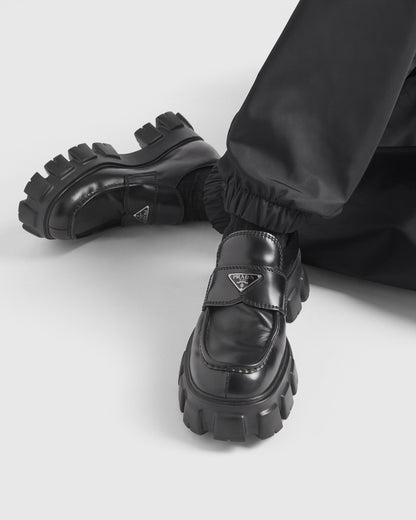 Monolith brushed leather loafers