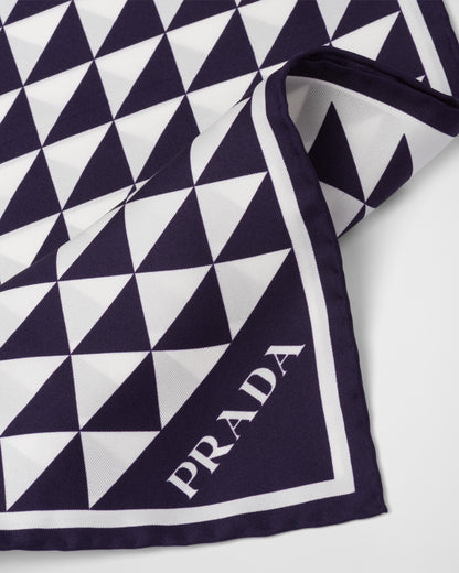 Printed silk twill scarf 55