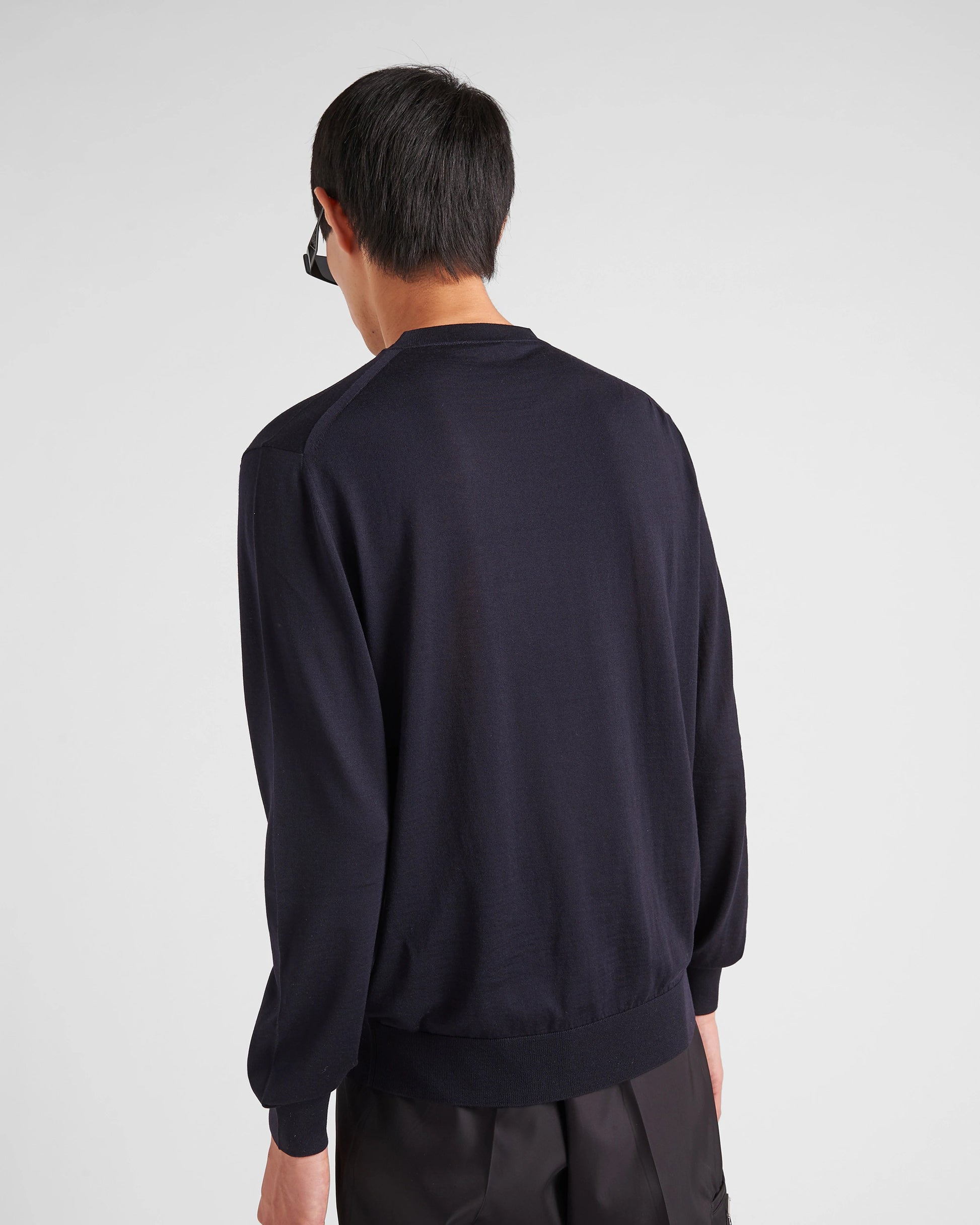 Superfine wool crew-neck sweater