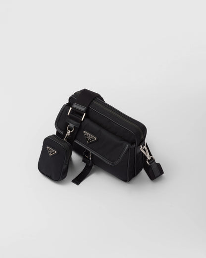 Re-Nylon and Saffiano leather shoulder bag
