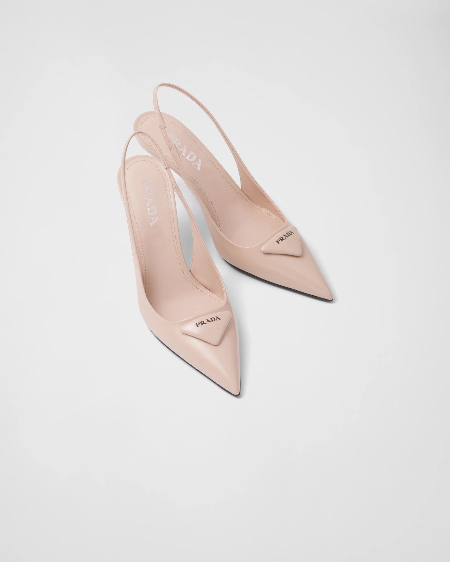 Brushed leather slingback pumps