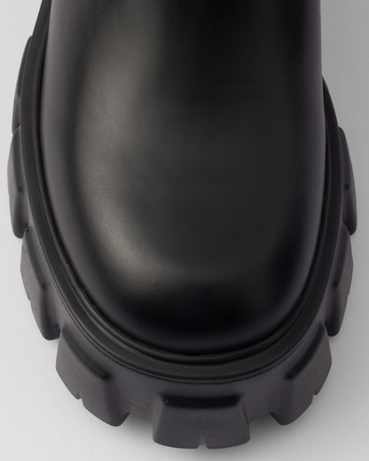 Monolith brushed leather booties