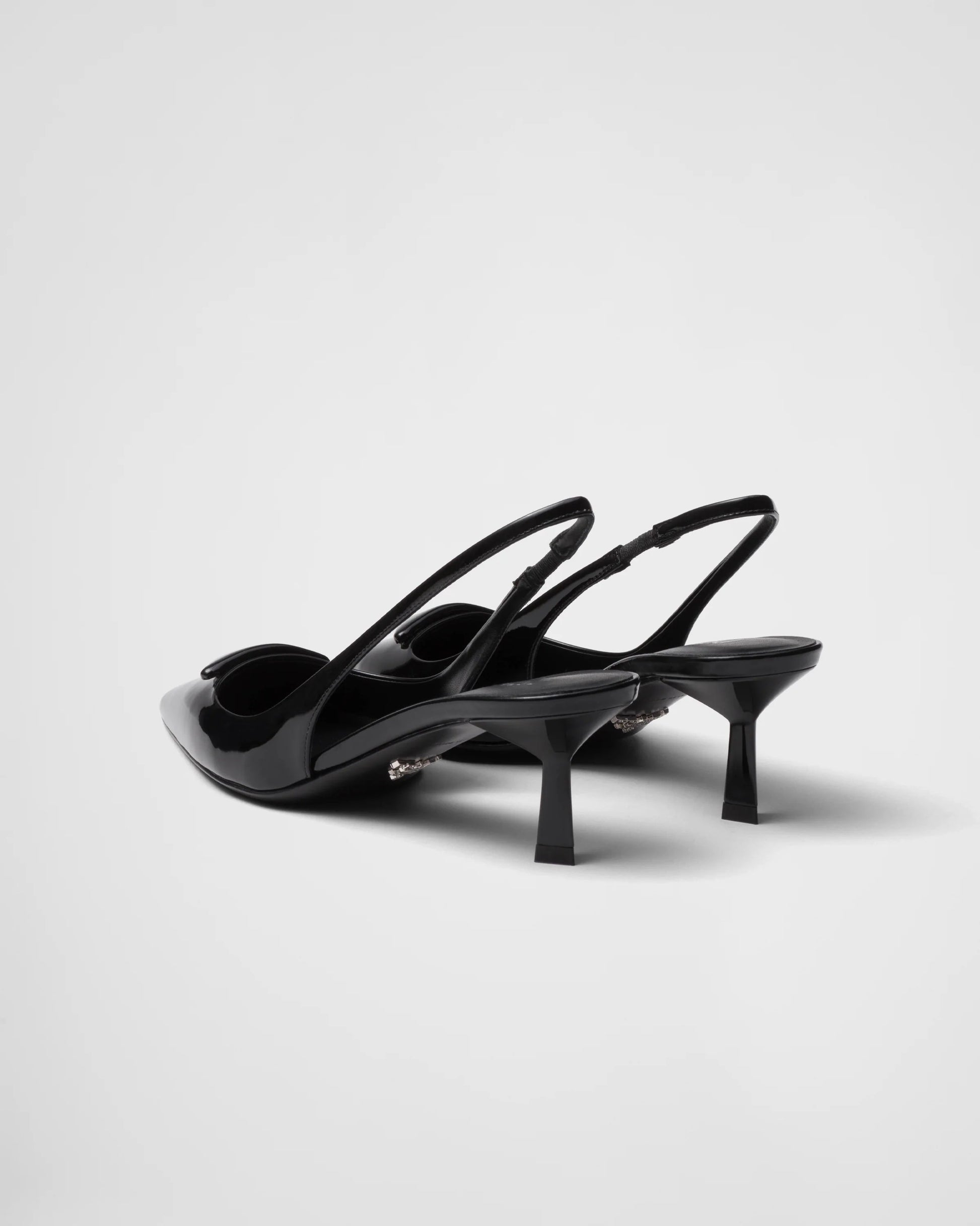 Patent leather slingback pumps