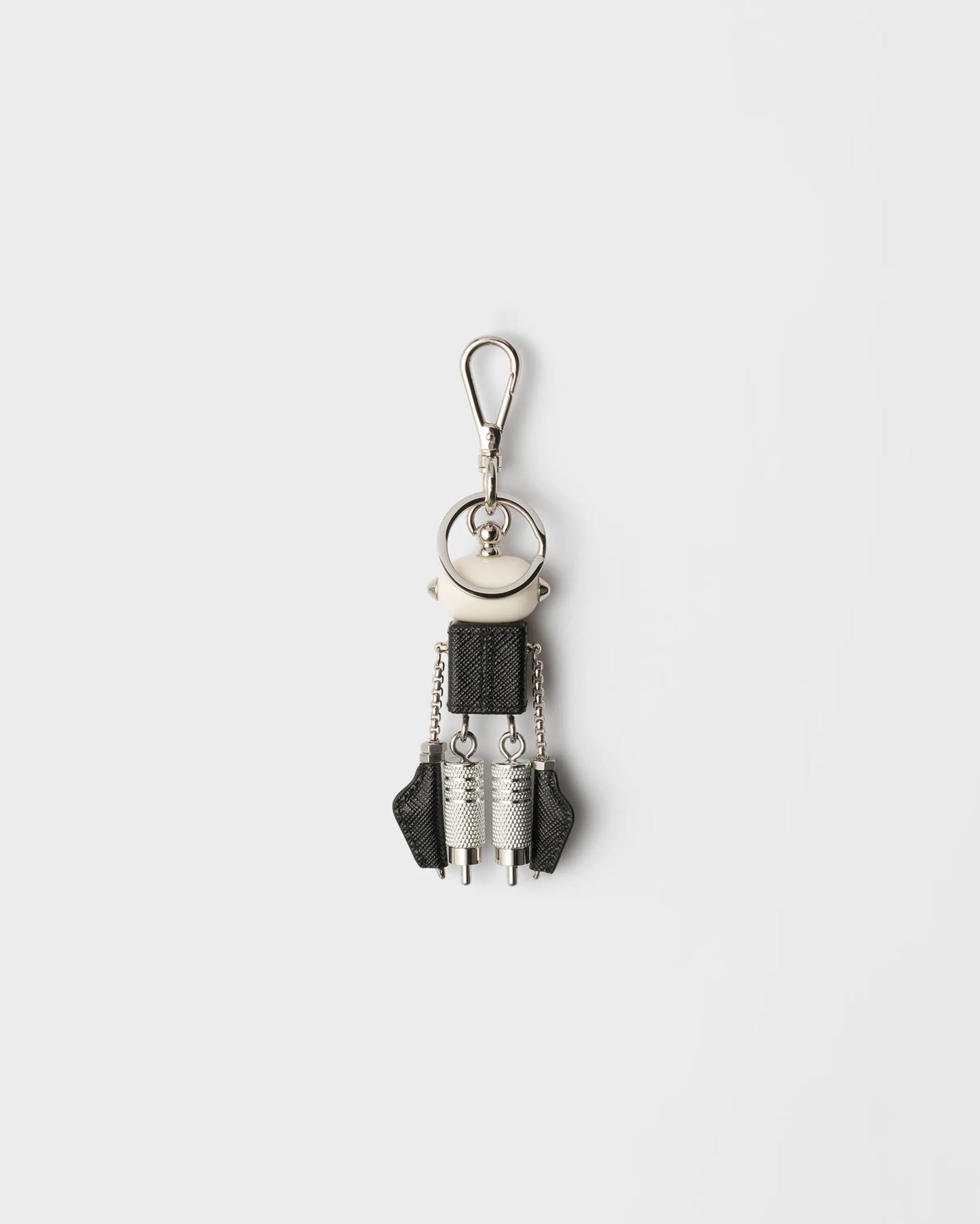 Robot Saffiano leather keychain charm