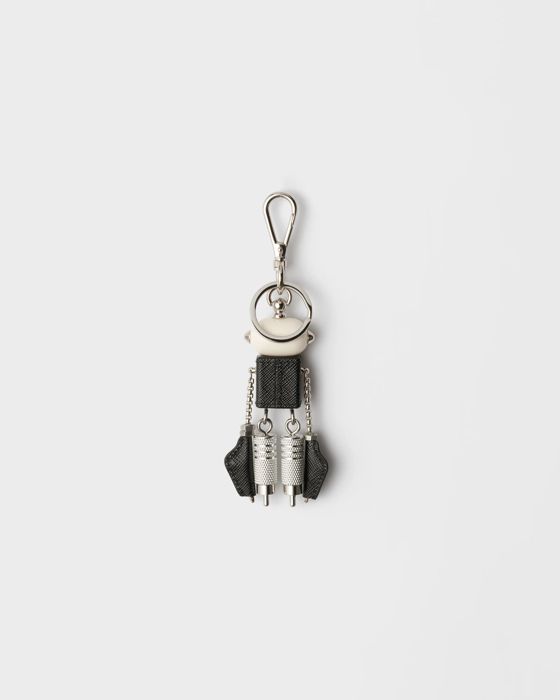 Robot Saffiano leather keychain charm