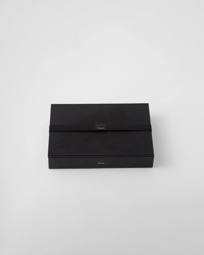 Saffiano leather poker set