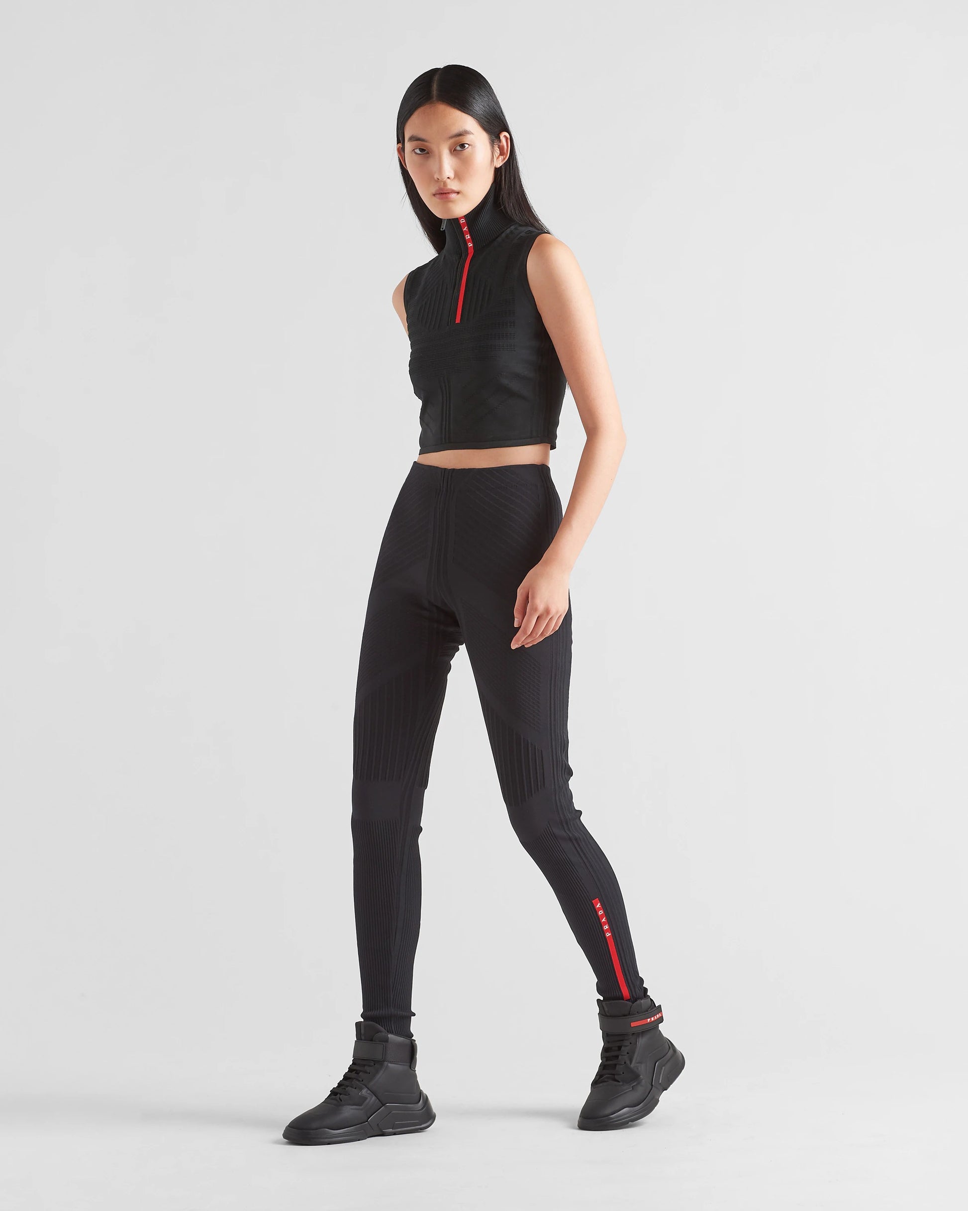 Tech Rec Re-Nylon piqué sleeveless top