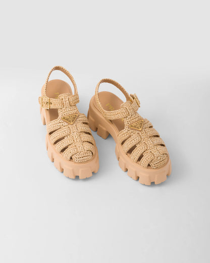Monolith crochet cage sandals