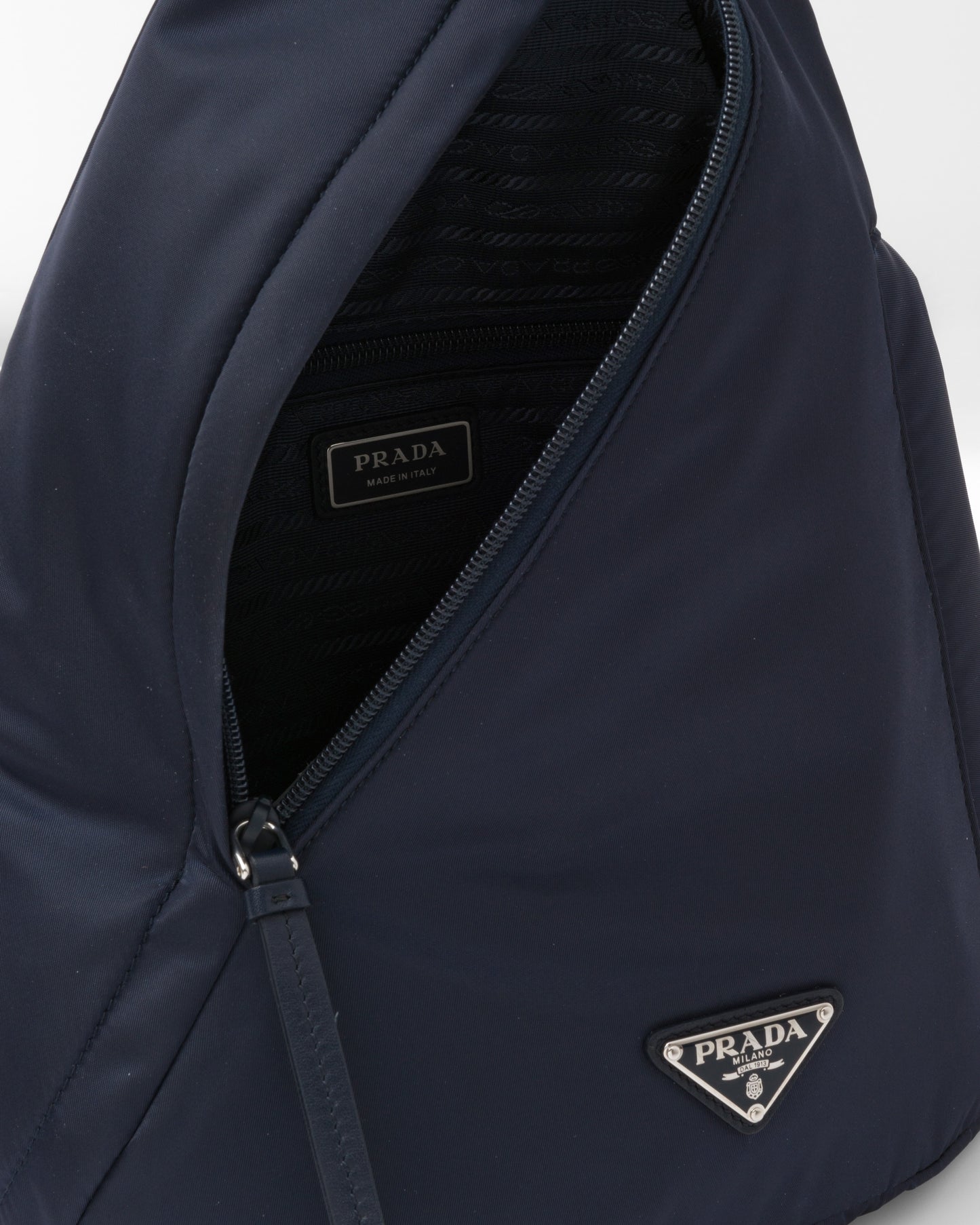 Re-Nylon and leather backpack