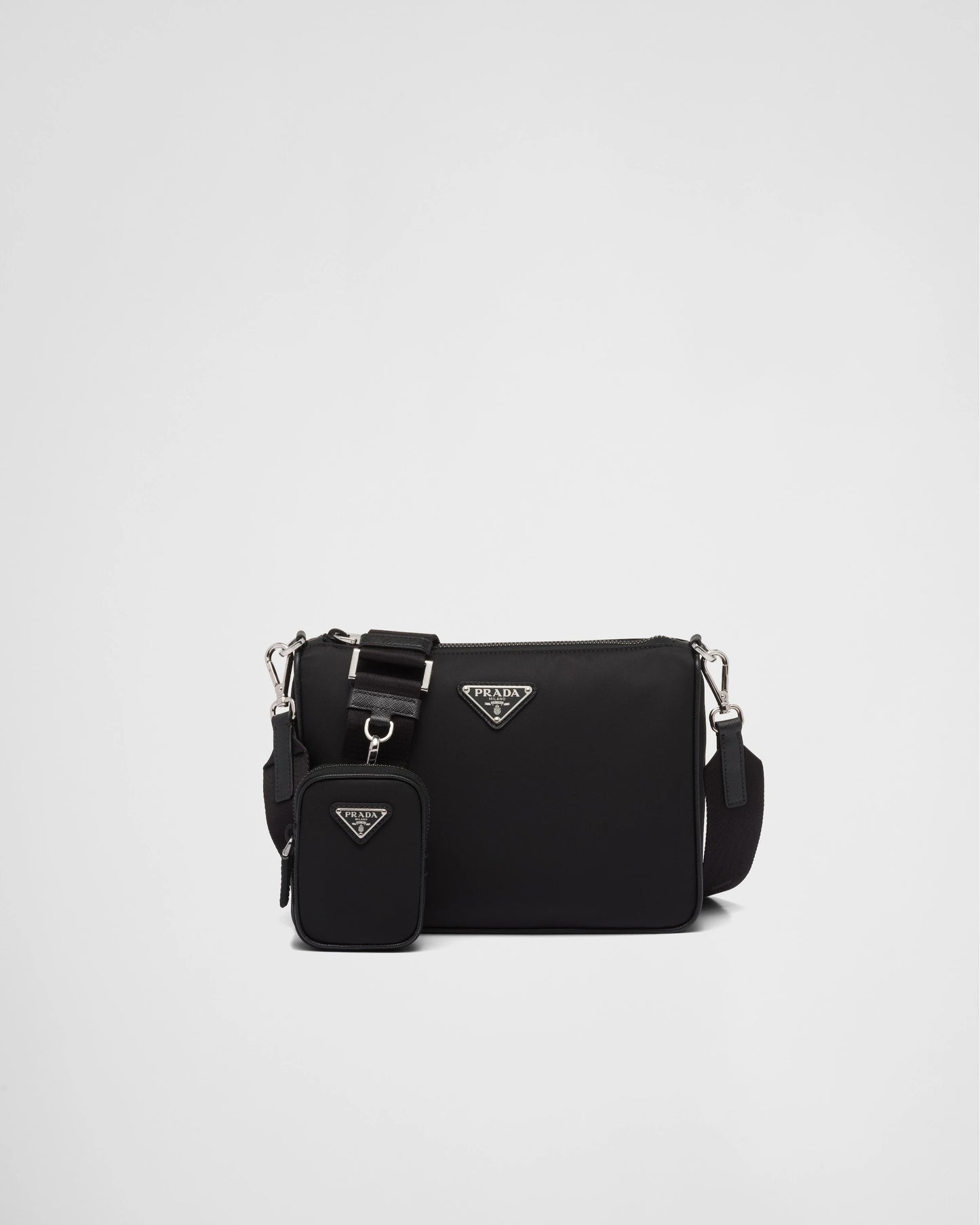 Re-Nylon and Saffiano leather shoulder bag