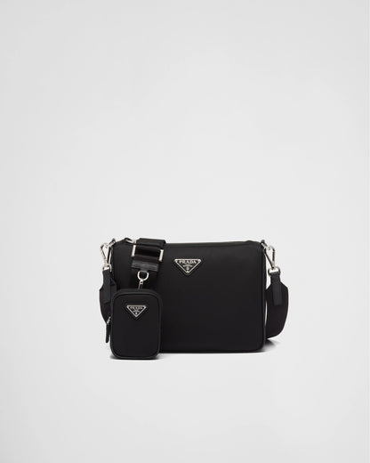 Re-Nylon and Saffiano leather shoulder bag