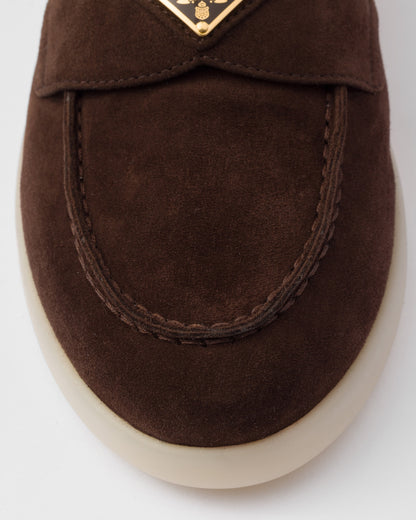 Suede leather loafers