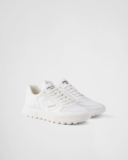 Prax 01 Re-Nylon and brushed leather sneakers
