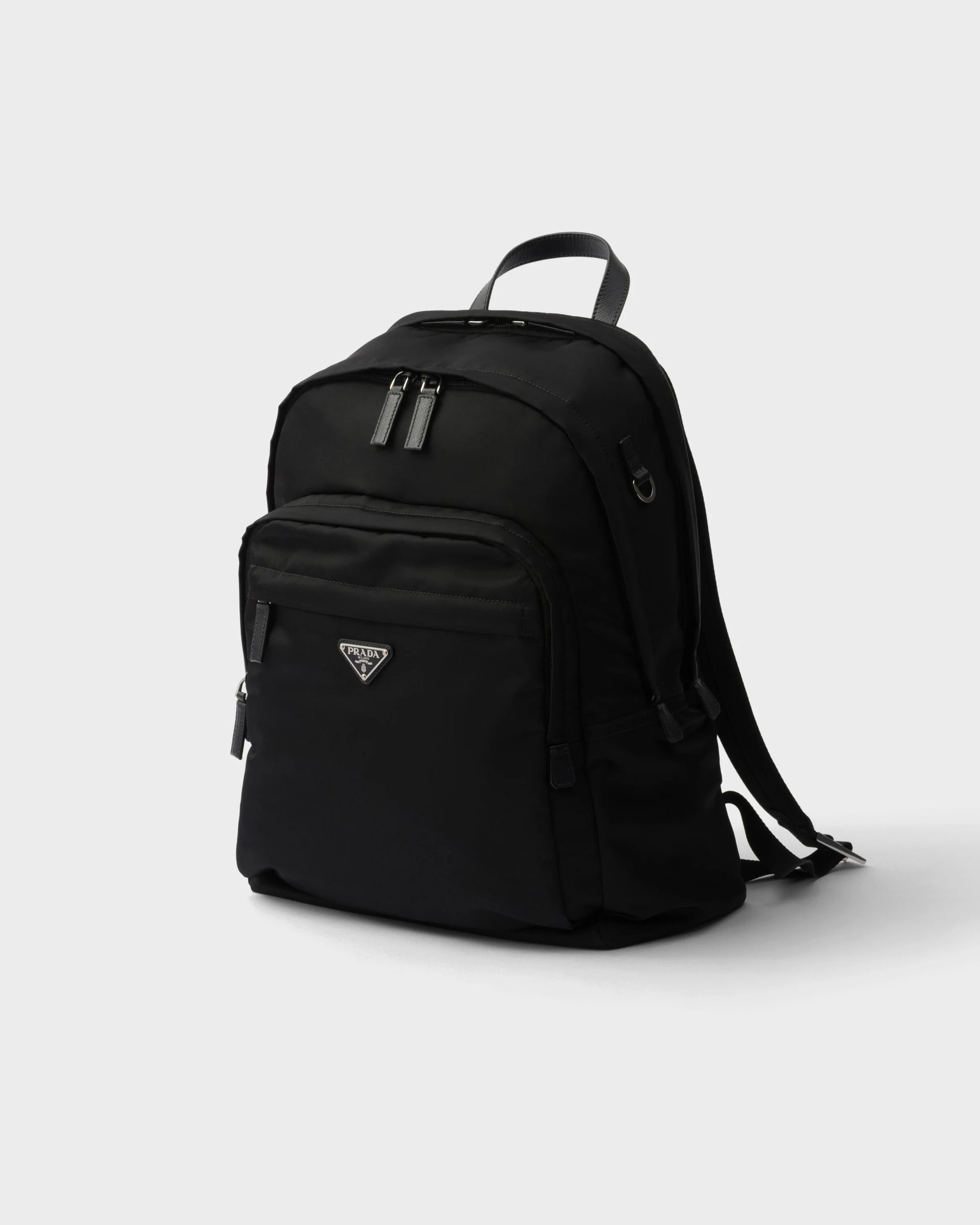 Re-Nylon and Saffiano leather backpack