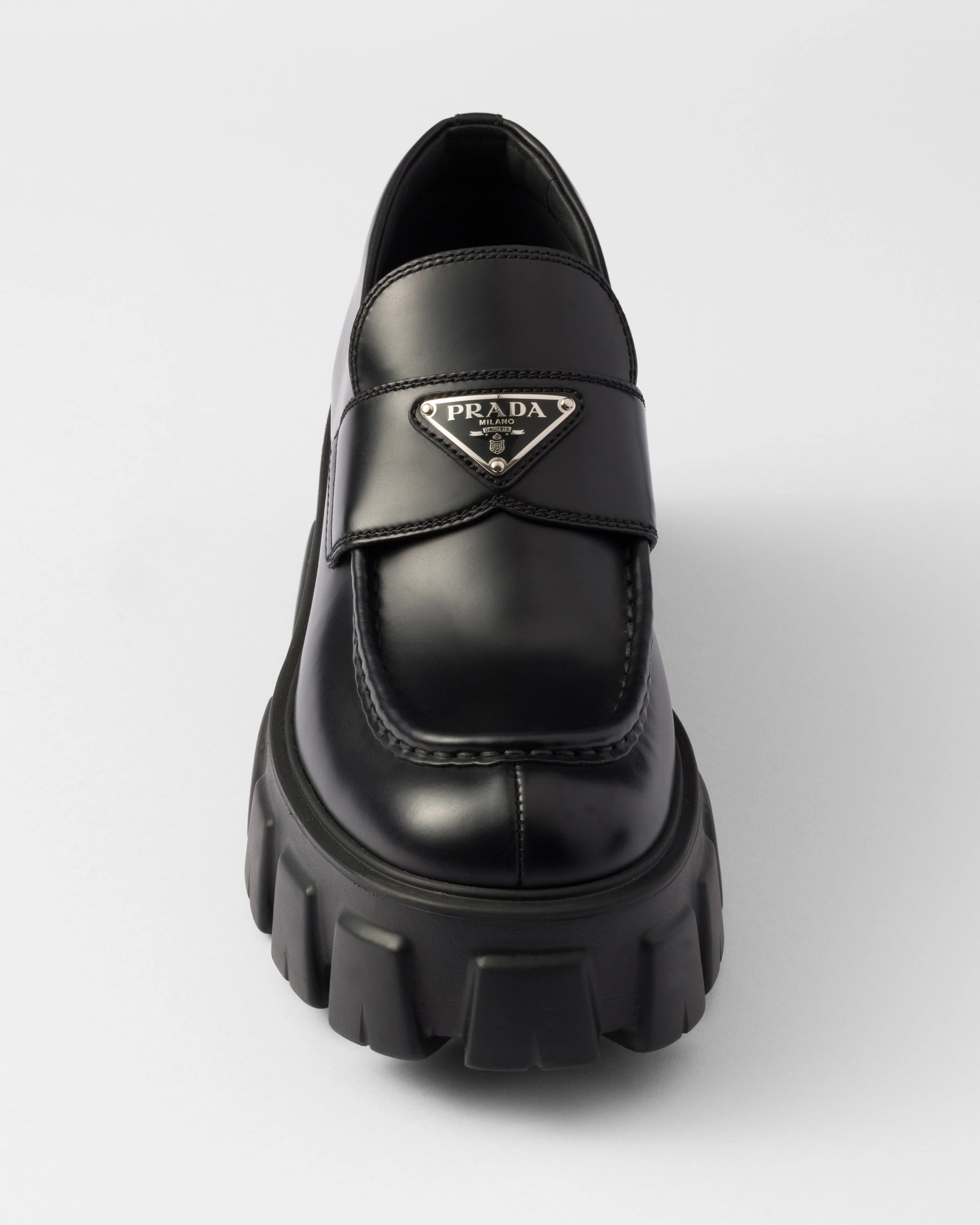 Brushed leather Monolith loafers