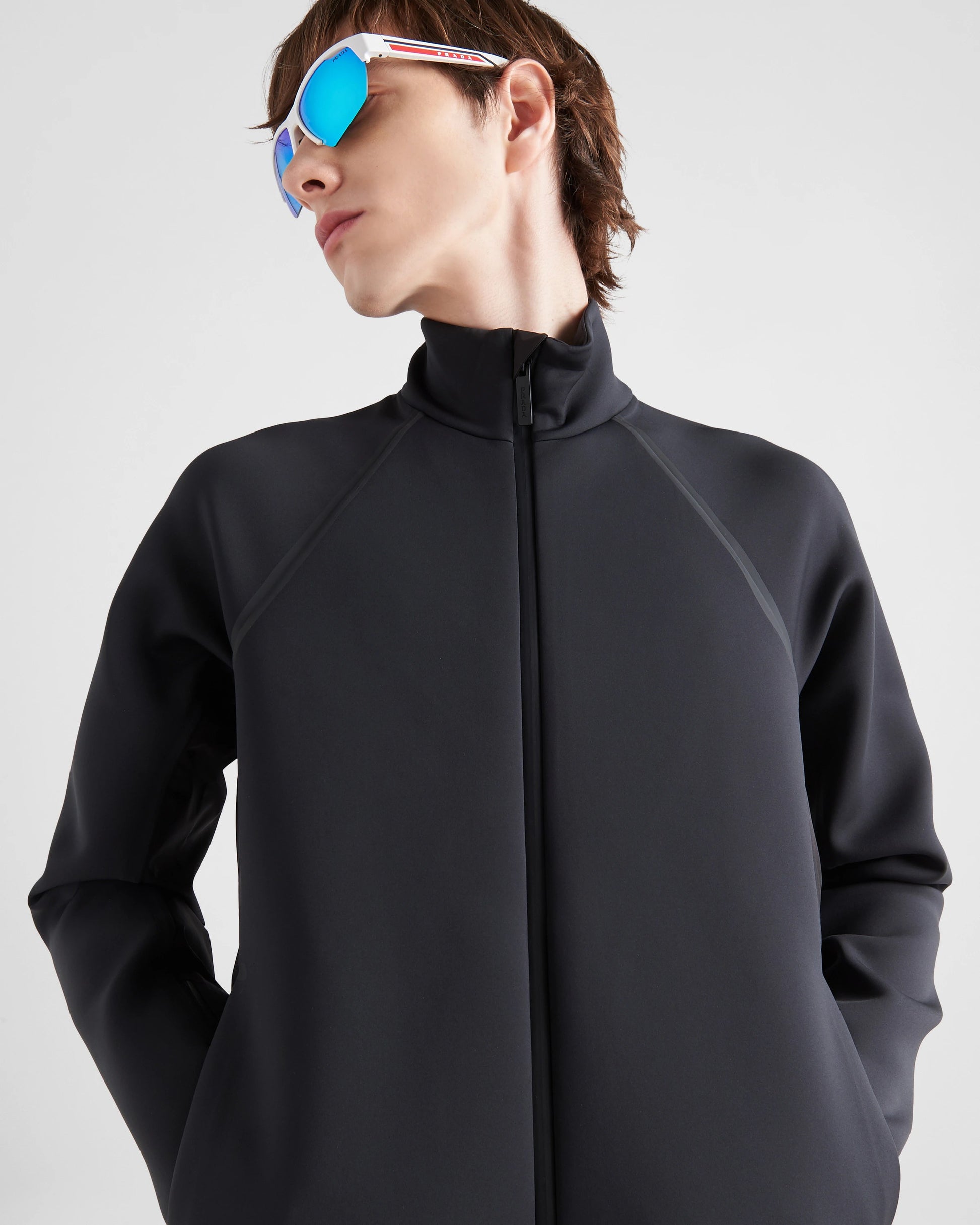 Recycled double jersey zip-up jacket