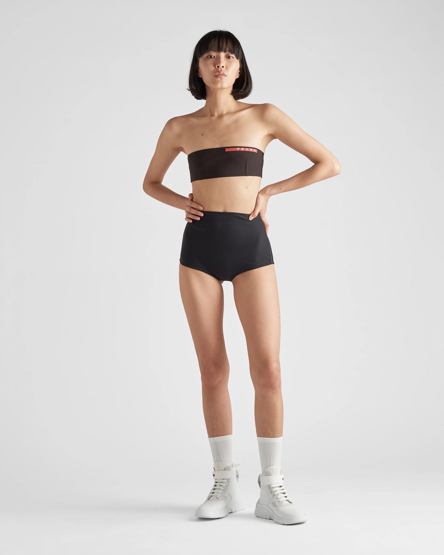 Stretch jersey swimsuit top