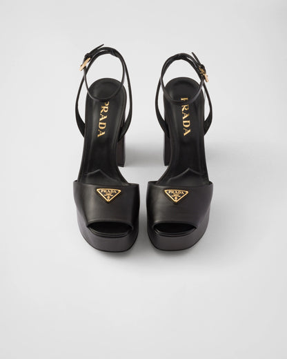 Nappa leather platform sandals