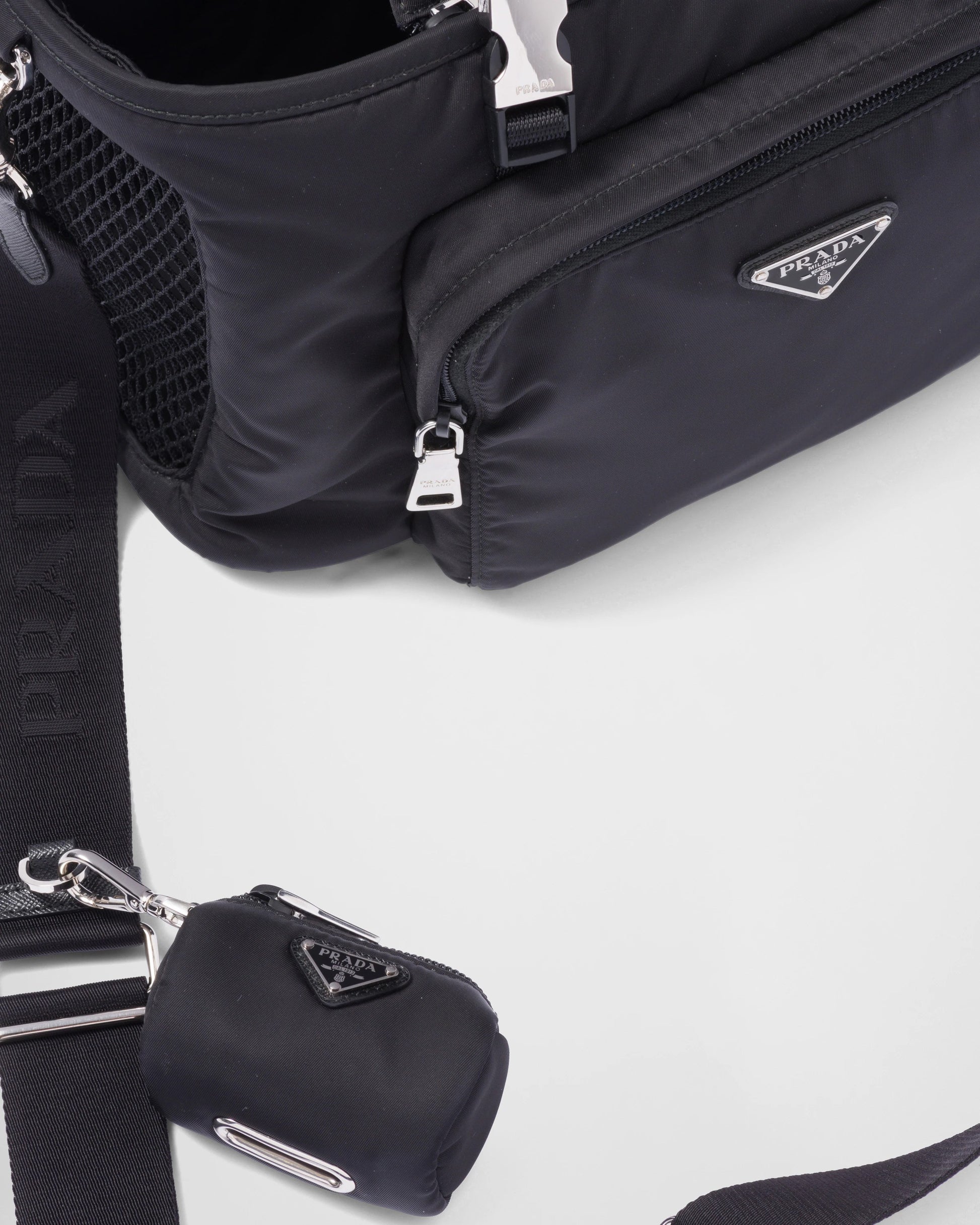Re-Nylon and Saffiano leather pet bag