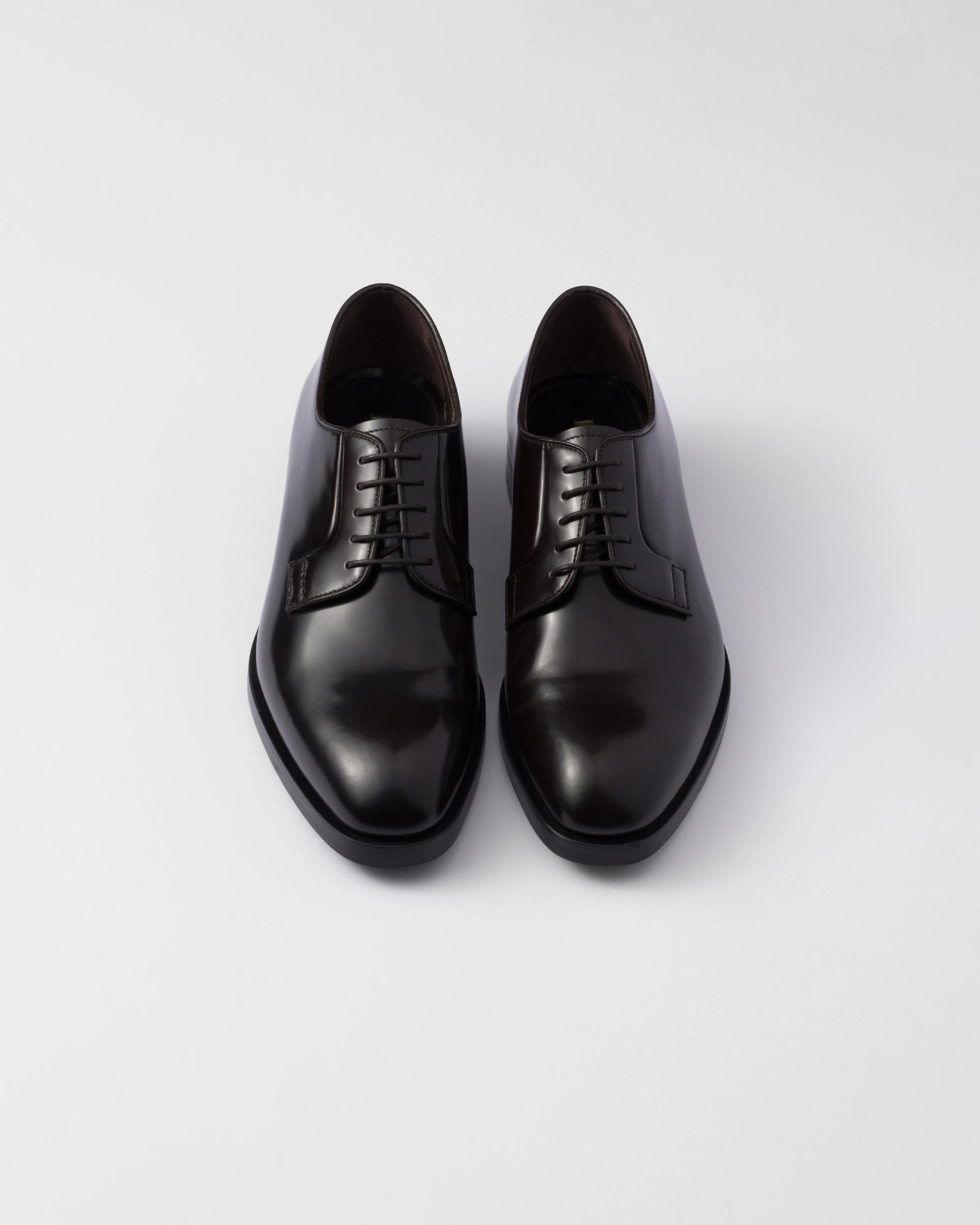 Brushed leather lace-up shoes