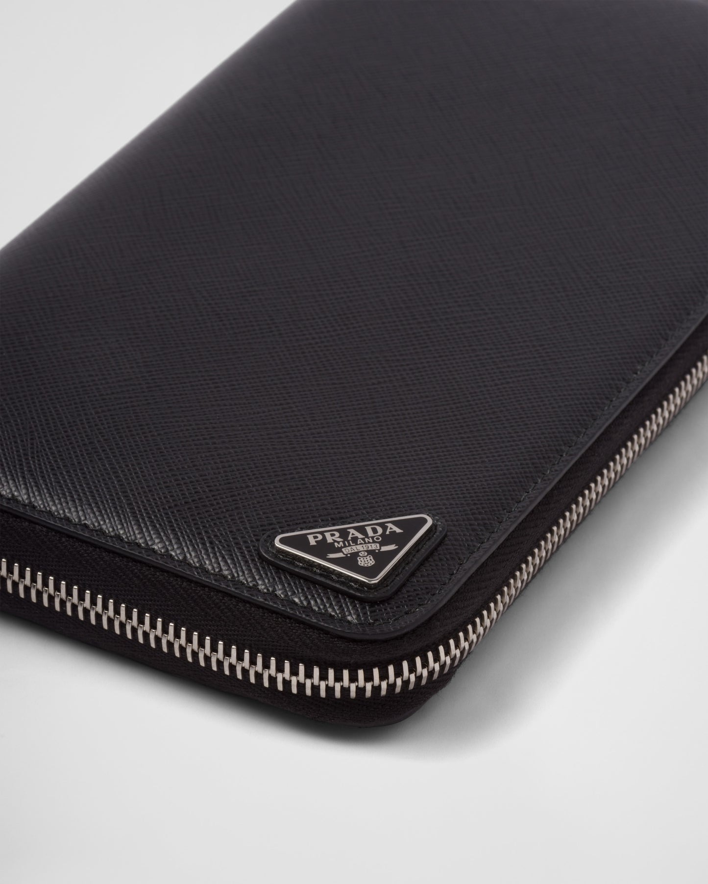 Saffiano leather zip around wallet
