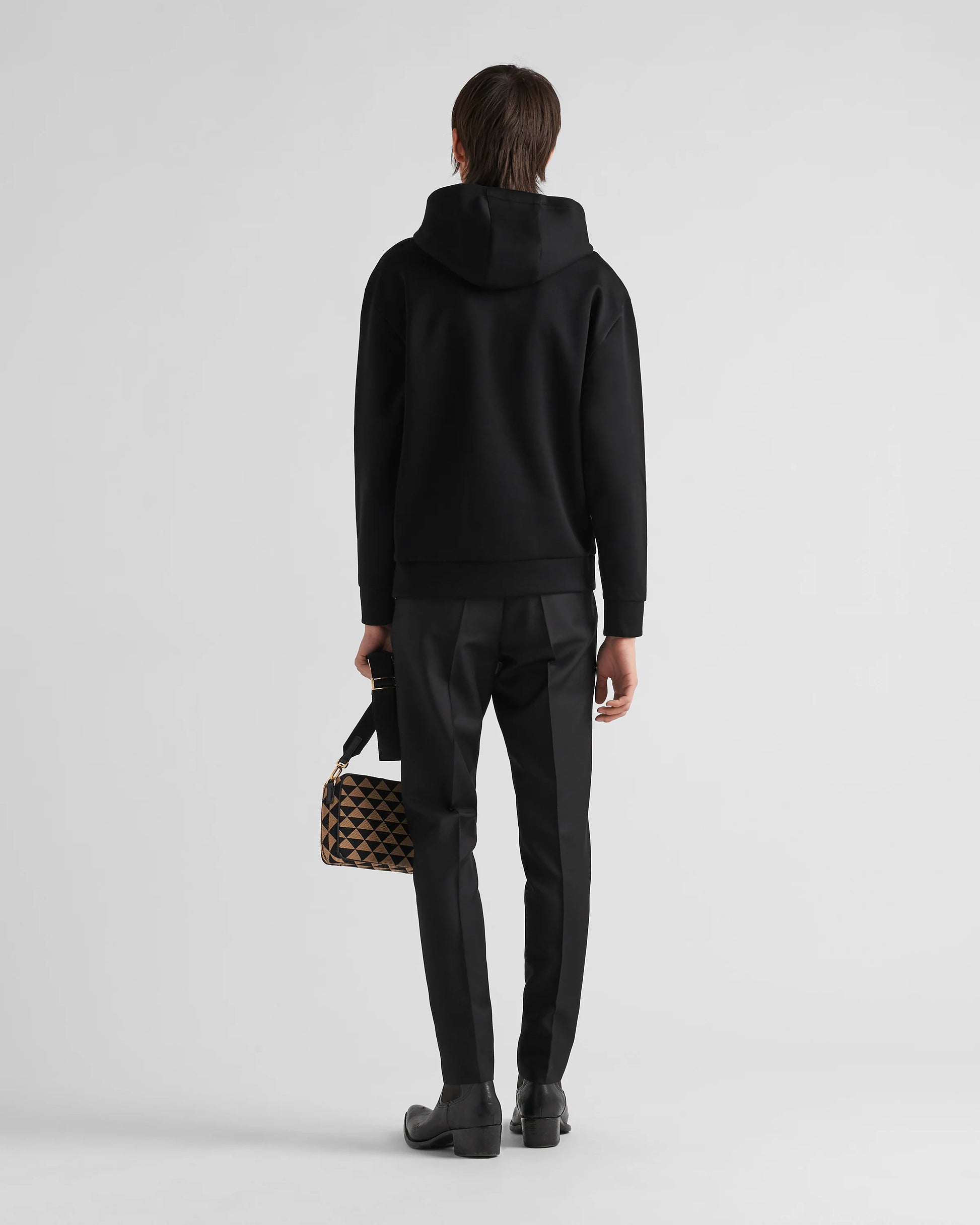Technical cotton hoodie