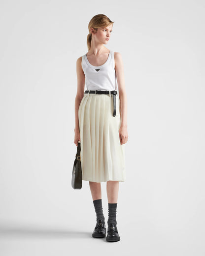 Ribbed knit jersey tank top