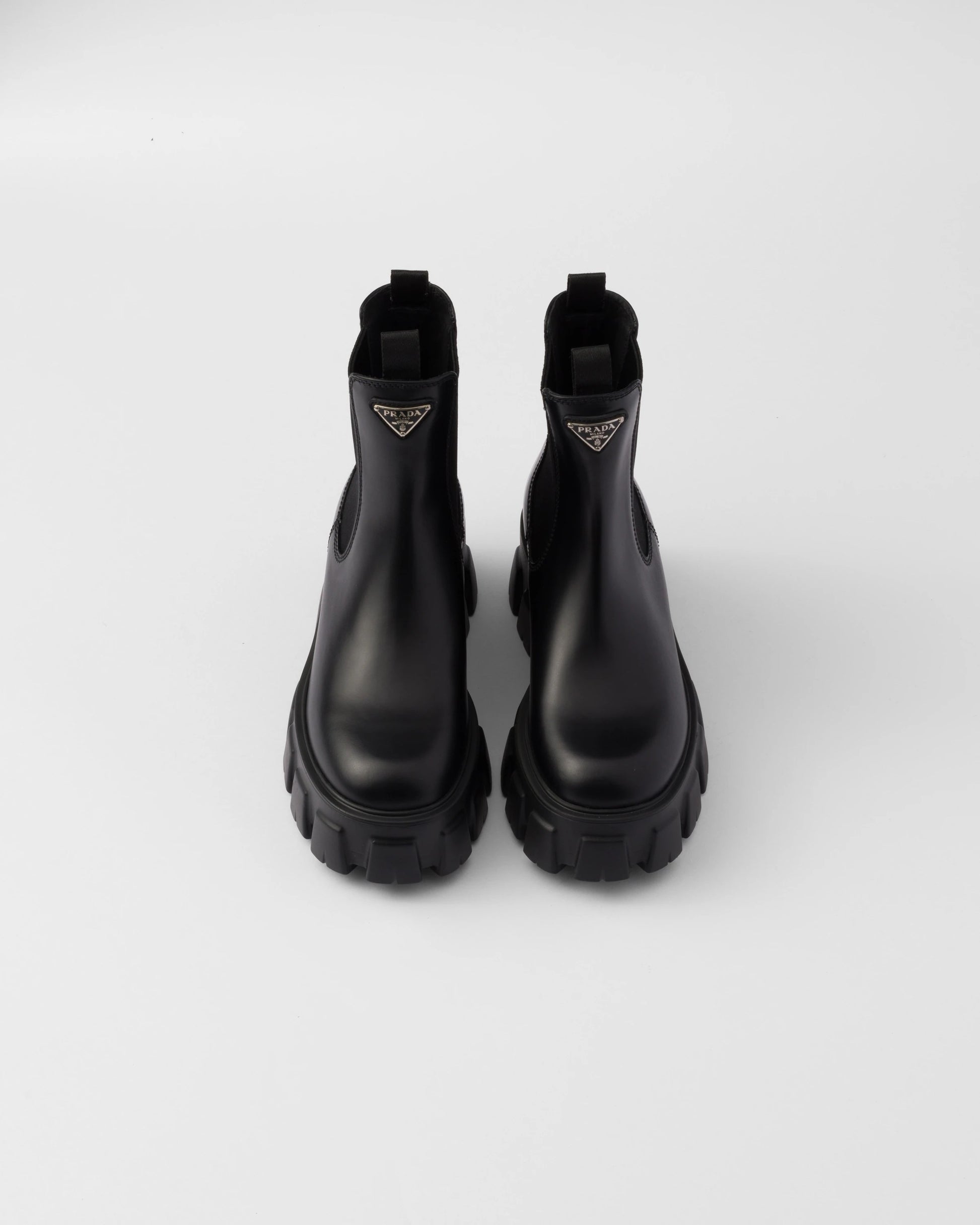 Monolith brushed leather booties