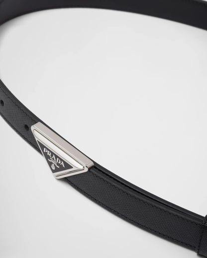 Saffiano leather belt