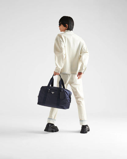 Re-Nylon and Saffiano leather duffle bag