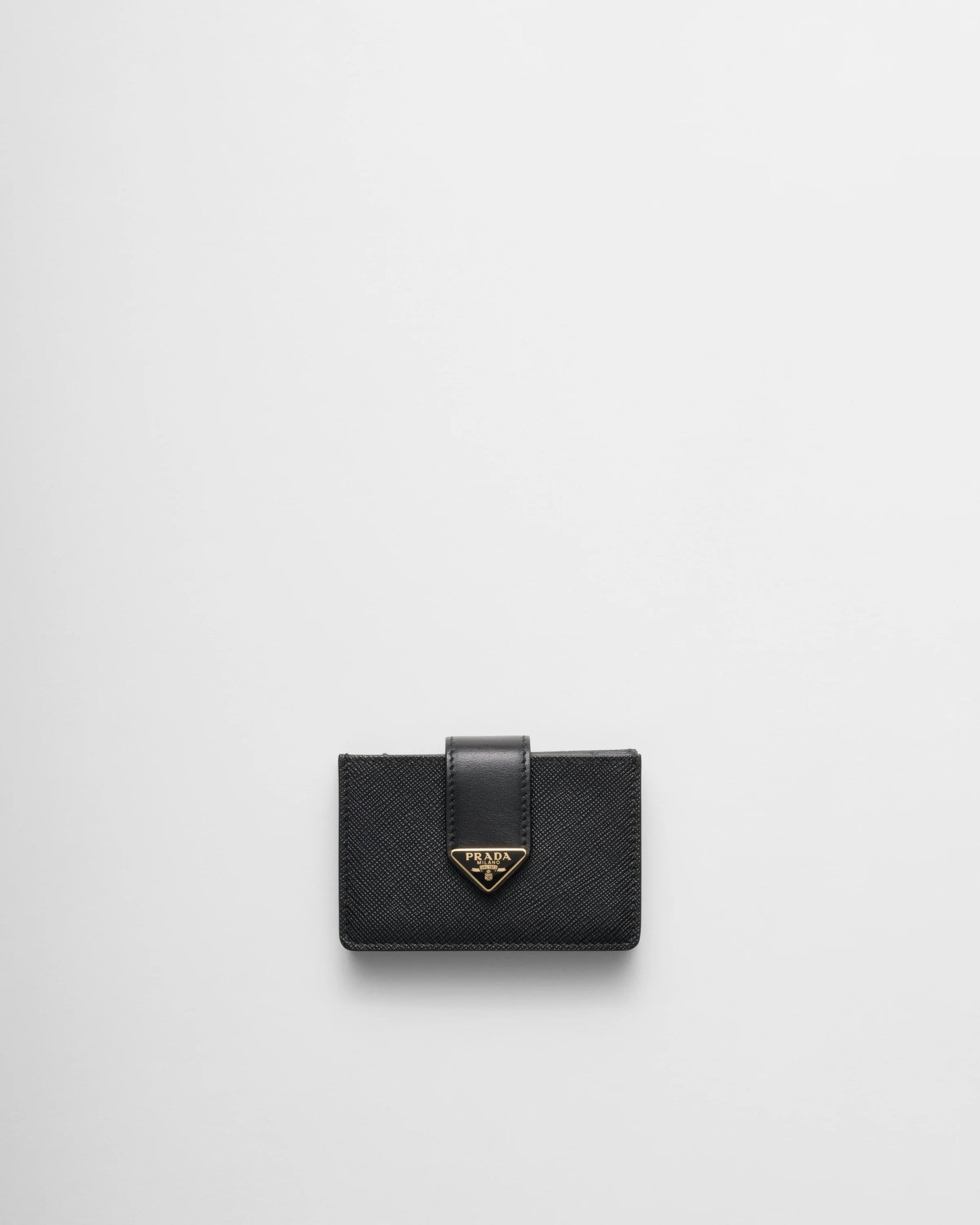 Saffiano and smooth leather card holder