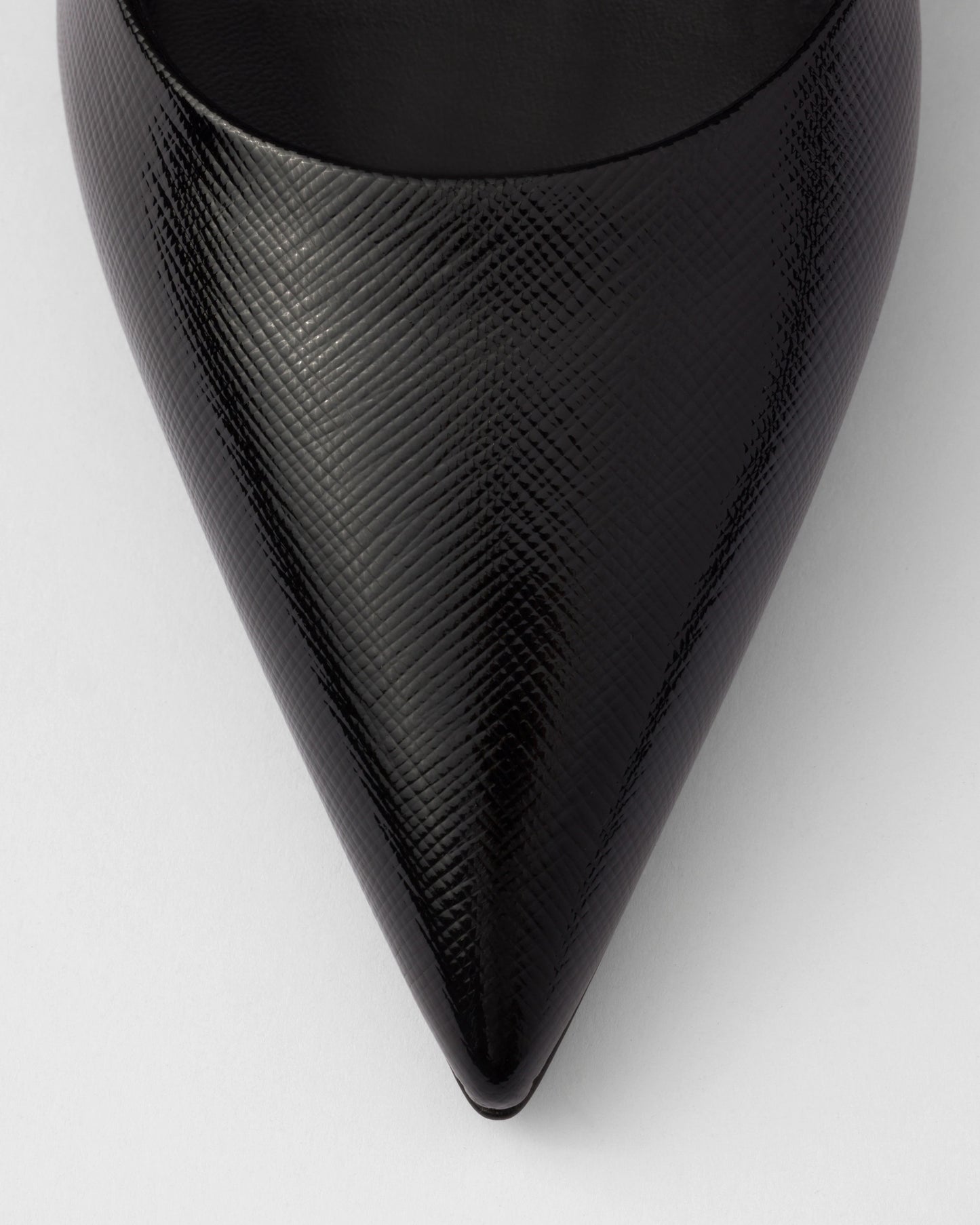 Patent Saffiano leather pumps