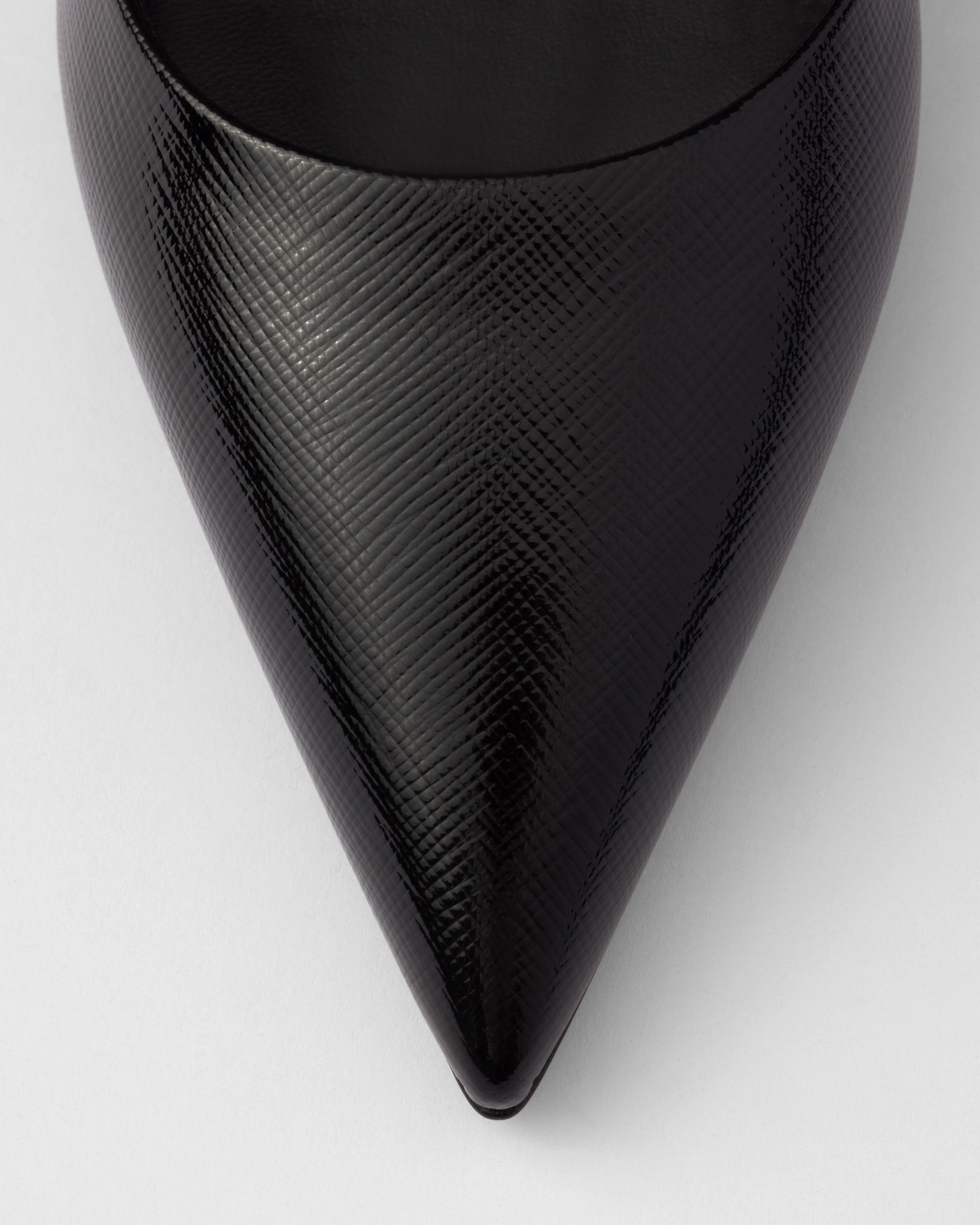 Patent Saffiano leather pumps