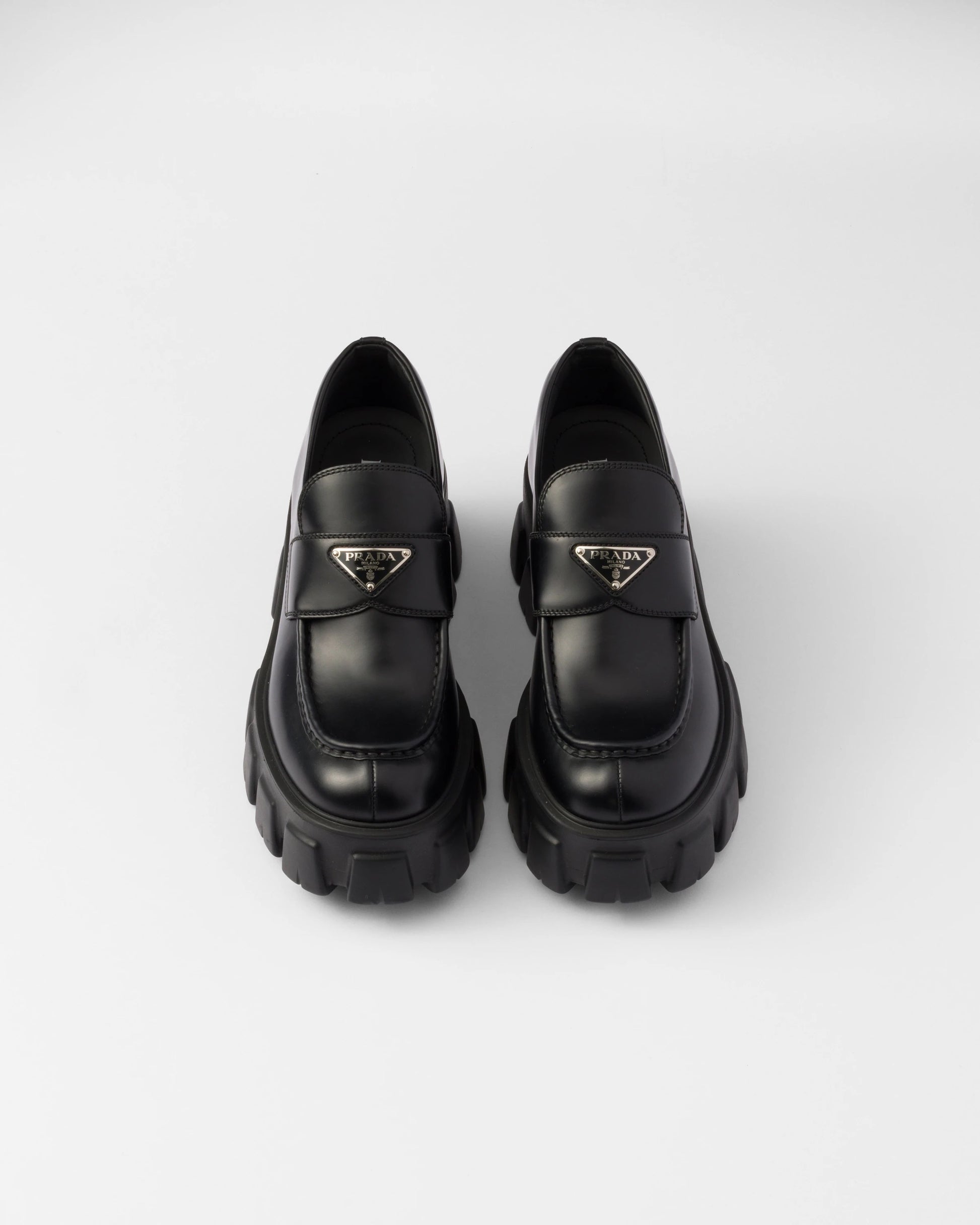 Brushed leather Monolith loafers