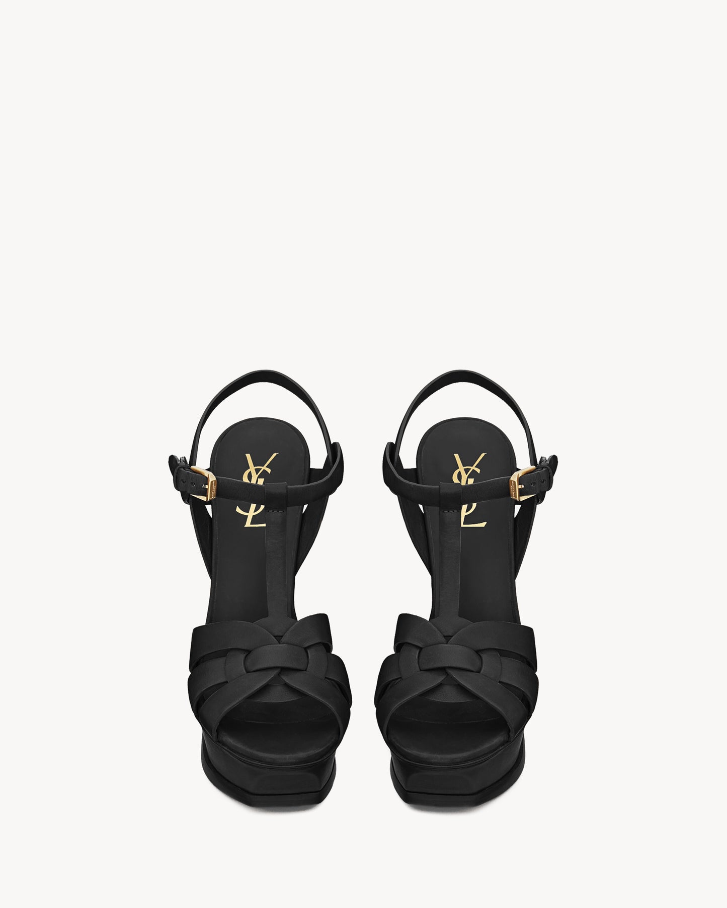 TRIBUTE platform sandals in smooth leather